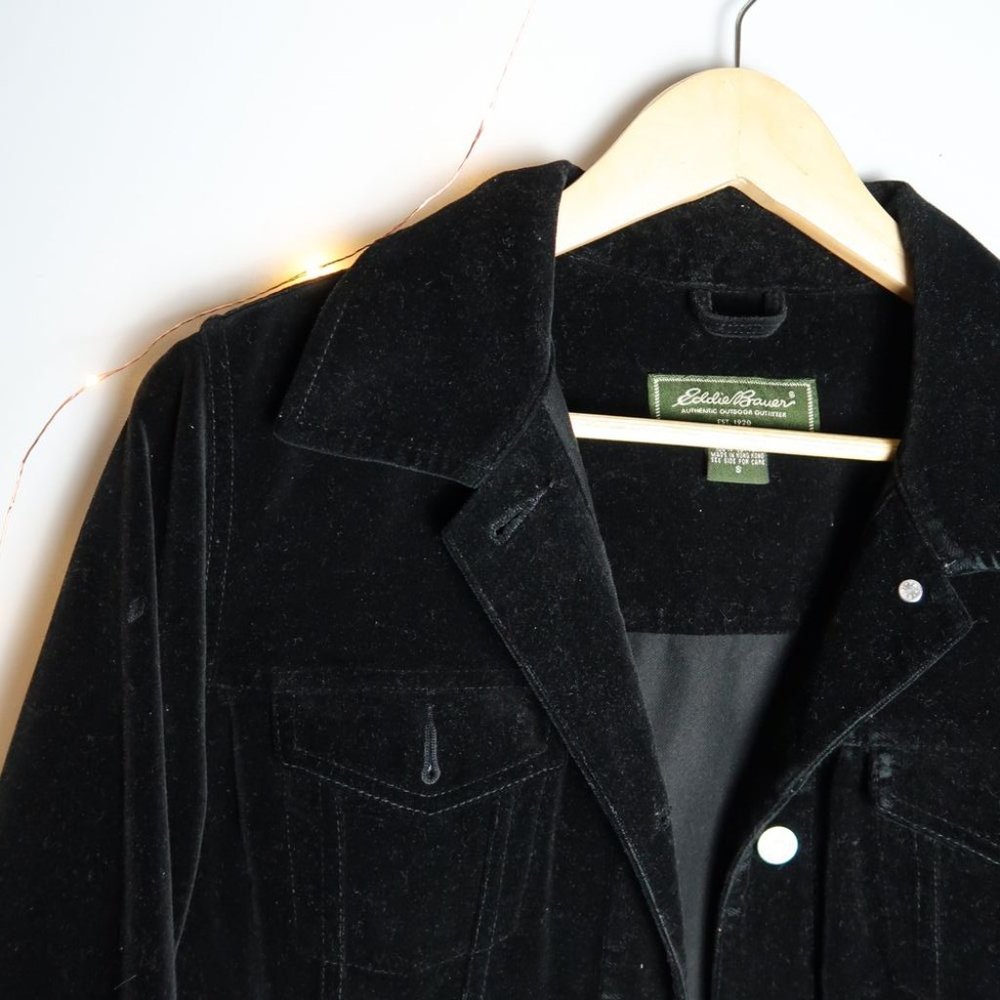 Eddie Bauer Black Suede Jacket Sz S - Picture 2 of 8